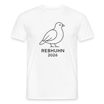 Rebhuhn Line Art – Vogel des Jahres 2026 Minimalis - Männer T-Shirt - Weiß - Vorne - AI Model Male 178 dark (178cm)