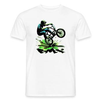 BMX bike - Men's T-Shirt - white - Front - AI Model Male 178 dark (178cm)