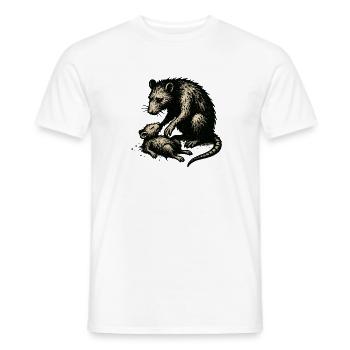 Rat mother and offspring vintage - Men's T-Shirt - white - Front - AI Model Male 178 dark (178cm)