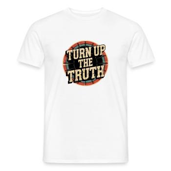 Retro Grunge – Turn Up The Truth - Männer T-Shirt - Weiß - Vorne - AI Model Male 178 dark (178cm)