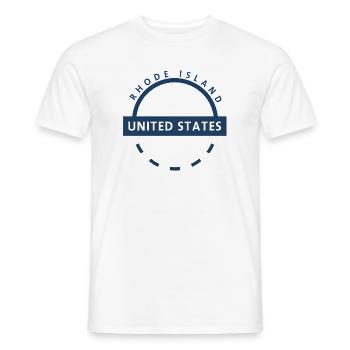 Rhode Island USA Round logo - Men's T-Shirt - white - Front - AI Model Male 178 dark (178cm)