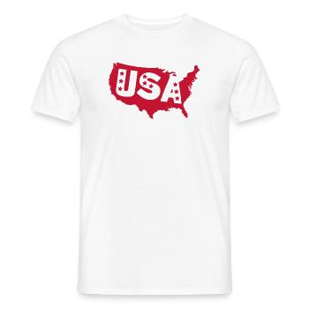 Red USA Silhouette with Stars - Men's T-Shirt - white - Front - AI Model Male 178 dark (178cm)