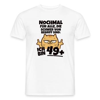 I'm 49 plus middle finger - Men's T-Shirt - white - Front - AI Model Male 178 dark (178cm)