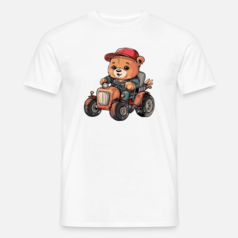 Bär Traktor Farmer - Männer T-Shirt - Weiß