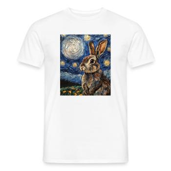 Lapin Lapin Lapin Van Gogh Style Nuit étoilée - T-shirt homme - blanc - Devant - AI Model Male 178 dark (178cm)