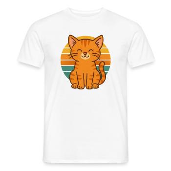 Ambiance rétro de chat - T-shirt homme - blanc - Devant - AI Model Male 178 dark (178cm)