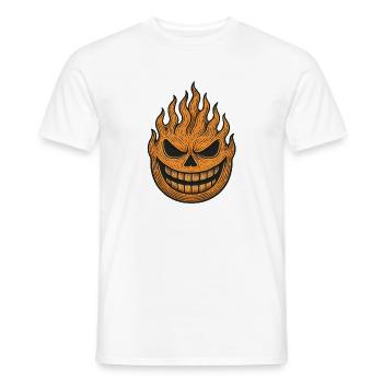 Halloween pumpkin flame design - Men's T-Shirt - white - Front - AI Model Male 178 dark (178cm)