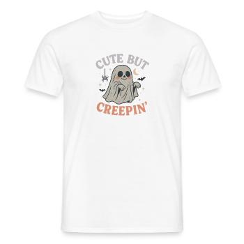 Niedlicher kriechender Geist, Halloween - Männer T-Shirt - Weiß - Vorne - AI Model Male 178 dark (178cm)