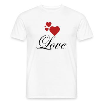 Rote Herzen mit Liebe - Männer T-Shirt - Weiß - Vorne - AI Model Male 178 dark (178cm)