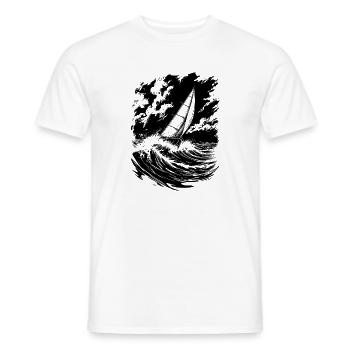 Energetic Sailing Illustration Sailor - Men's T-Shirt - white - Front - AI Model Male 178 dark (178cm)