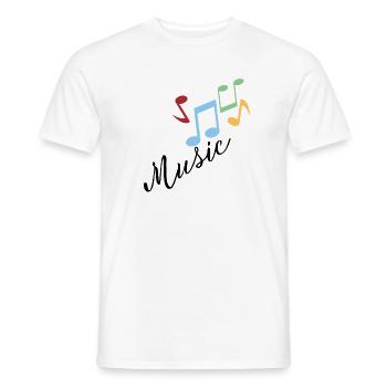 Bunte Musiknoten - Männer T-Shirt - Weiß - Vorne - AI Model Male 178 dark (178cm)