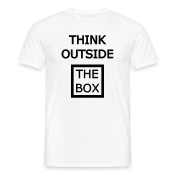 Think Outside The Box - Männer T-Shirt - Weiß - Vorne - AI Model Male 178 dark (178cm)