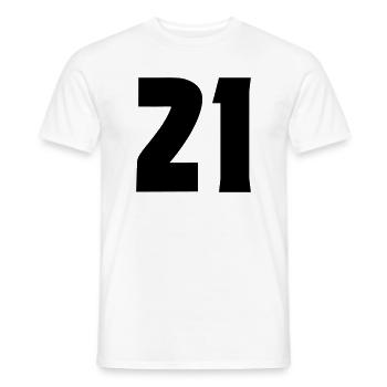 21 - T-shirt homme - blanc - Devant - AI Model Male 178 dark (178cm)