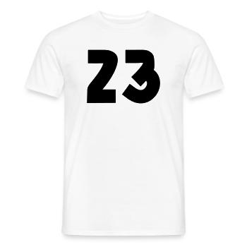 23 - Men's T-Shirt - white - Front - AI Model Male 178 dark (178cm)