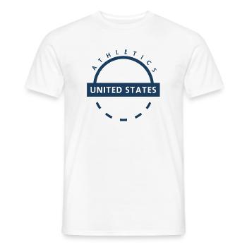 USA Sports Emblem Round Ring - Men's T-Shirt - white - Front - AI Model Male 178 dark (178cm)