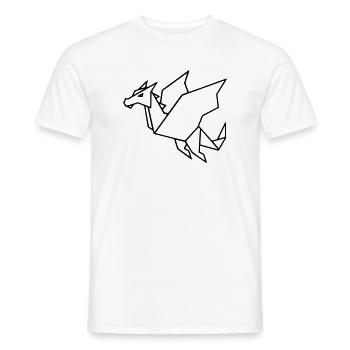 Origami Dragon | Japanese Folding Art Vector - Men's T-Shirt - white - Front - AI Model Male 178 dark (178cm)