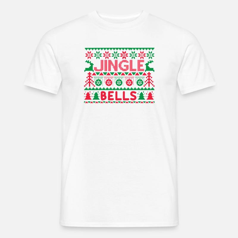 Hässlicher Pullover - Jingle Bells Strickanleitung - Männer T-Shirt - Weiß