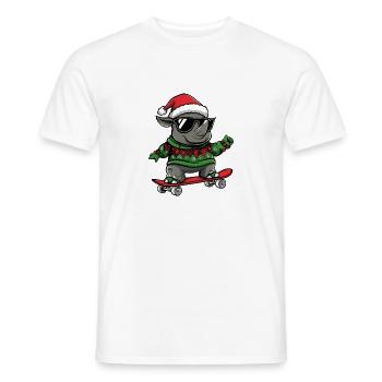 Rhinocéros Noël drôle - T-shirt homme - blanc - Devant - AI Model Male 178 dark (178cm)