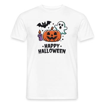 Kürbis-Geist-Fledermaus Halloween - Männer T-Shirt - Weiß - Vorne - AI Model Male 178 dark (178cm)
