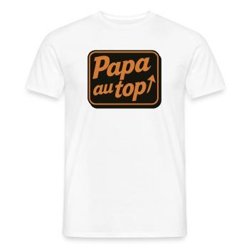 Papa an der Spitze - Vatertag - Männer T-Shirt - Weiß - Vorne - AI Model Male 178 dark (178cm)