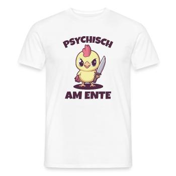 Psychically on the duck - duck sees red! - Men's T-Shirt - white - Front - AI Model Male 178 dark (178cm)