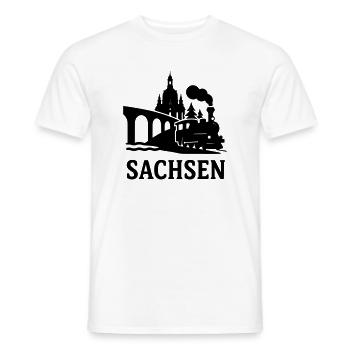 sachsen dresden erzgebirge bundesland - Männer T-Shirt - Weiß - Vorne - AI Model Male 178 dark (178cm)