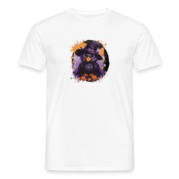 WitchesOwls with pumpkins - Men's T-Shirt - white - Front - AI Model Male 178 dark (178cm)