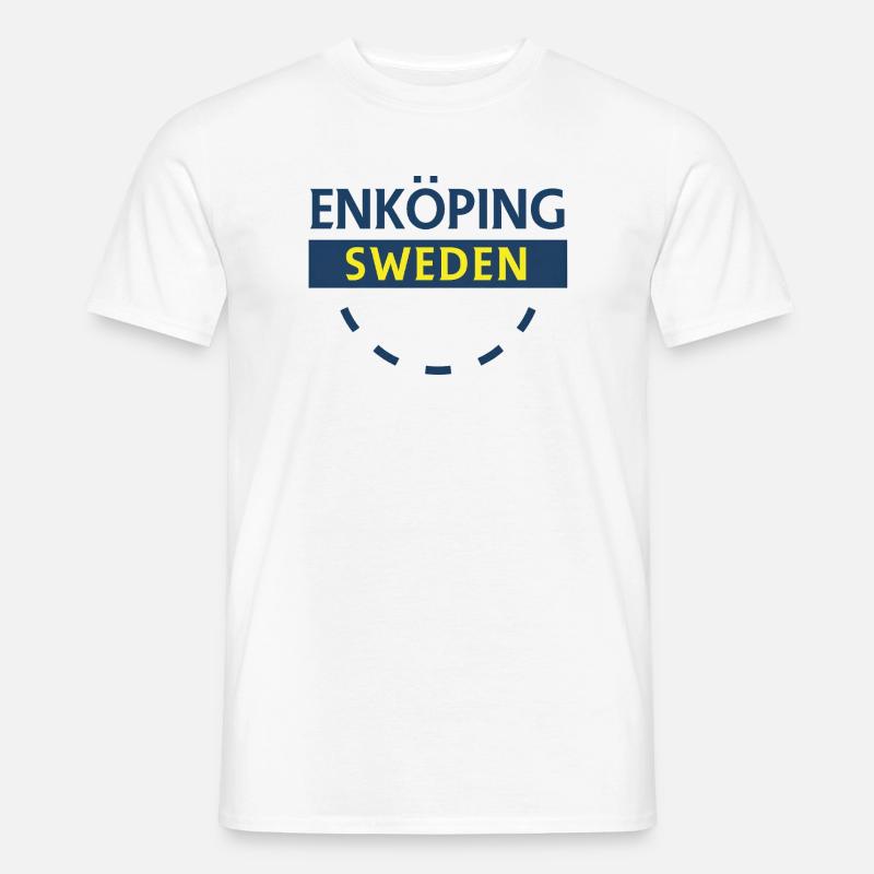 Enköping Schweden Emblem - Männer T-Shirt - Weiß