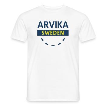 Logotype Arvika Suède - T-shirt homme - blanc - Devant - AI Model Male 178 dark (178cm)