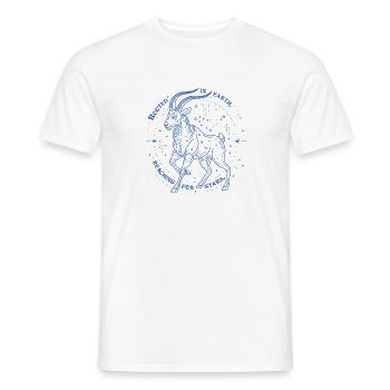 Steinbock Sternzeichen Geschenk – Erde & Sterne Design - Männer T-Shirt - Weiß - Vorne - AI Model Male 178 dark (178cm)