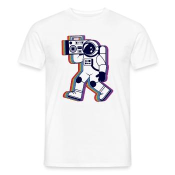 Rainbow Astronaut Radio - T-Shirt Drôle - T-shirt homme - blanc - Devant - AI Model Male 178 dark (178cm)