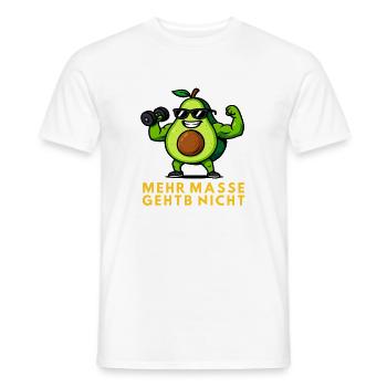 Avocado Muscle Hero: More mass is not possible - Men's T-Shirt - white - Front - AI Model Male 178 dark (178cm)
