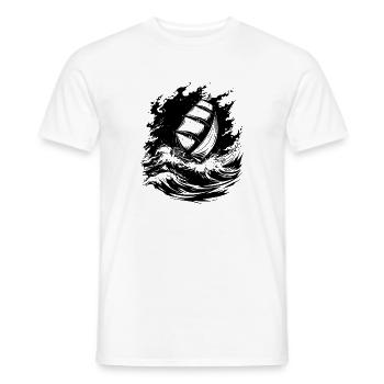 Illustration artistique de voile marin - T-shirt homme - blanc - Devant - AI Model Male 178 dark (178cm)