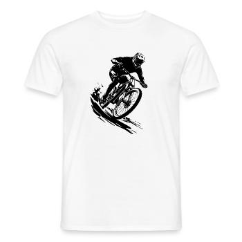 Energische Mountainbike-Radfahrer-Kunst - Männer T-Shirt - Weiß - Vorne - AI Model Male 178 dark (178cm)