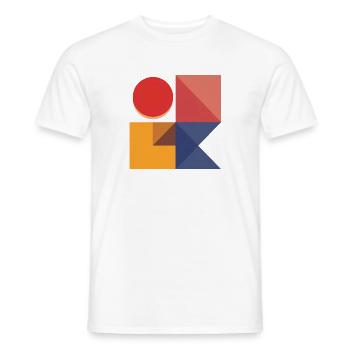 Bold Geometric Shapes — Modern Abstract Design - Men's T-Shirt - white - Front - AI Model Male 178 dark (178cm)