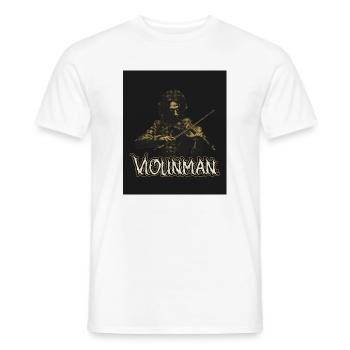 Violinman Dunkle Geigenkraft - Männer T-Shirt - Weiß - Vorne - AI Model Male 178 dark (178cm)