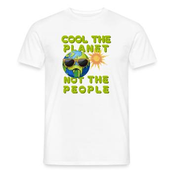 Cool the planet, not the people Climate - Men's T-Shirt - white - Front - AI Model Male 178 dark (178cm)
