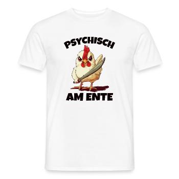Carnival Party PSYCHISCH AM ENTE Lustiges - Men's T-Shirt - white - Front - AI Model Male 178 dark (178cm)