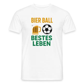 Bier Ball Bestes Leben – Fußballfan Design - Männer T-Shirt - Weiß - Vorne - AI Model Male 178 dark (178cm)