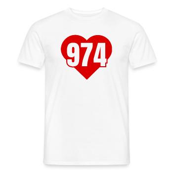 Red Heart 974 - Men's T-Shirt - white - Front - AI Model Male 178 dark (178cm)