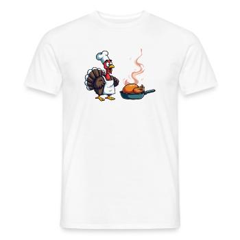 Thanksgiving Turkey Cook - Men's T-Shirt - white - Front - AI Model Male 178 dark (178cm)