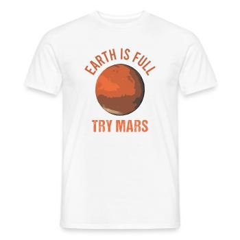 Mars Planet Space Vintage Rocket - Men's T-Shirt - white - Front - AI Model Male 178 dark (178cm)