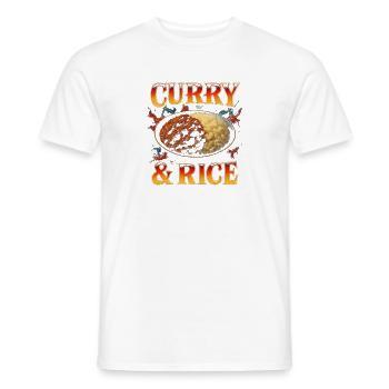Curry und Reis Lieblingsessen Lustig Seltsam 90er  - Männer T-Shirt - Weiß - Vorne - AI Model Male 178 dark (178cm)