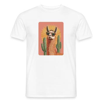 lama - T-shirt homme - blanc - Devant - AI Model Male 178 dark (178cm)