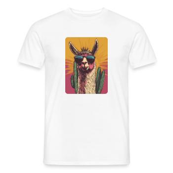 lama - T-shirt homme - blanc - Devant - AI Model Male 178 dark (178cm)