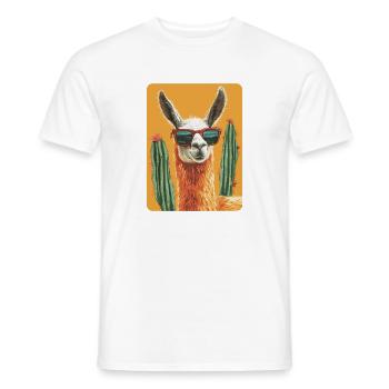 lama - T-shirt homme - blanc - Devant - AI Model Male 178 dark (178cm)