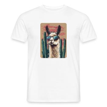 Lama - Männer T-Shirt - Weiß - Vorne - AI Model Male 178 dark (178cm)