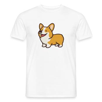 corgi - Men's T-Shirt - white - Front - AI Model Male 178 dark (178cm)