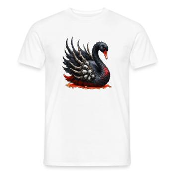 Schwarzer Schwan mit Totenköpfen - Männer T-Shirt - Weiß - Vorne - AI Model Male 178 dark (178cm)