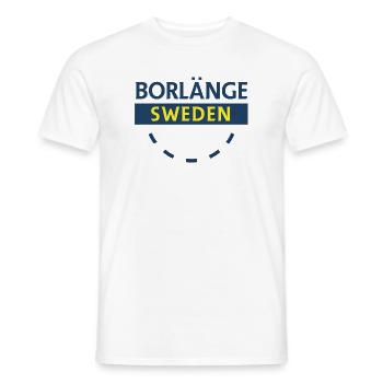 Borlänge City emblem in blue and yellow - Men's T-Shirt - white - Front - AI Model Male 178 dark (178cm)